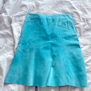 Blue Danier Leather Skirt